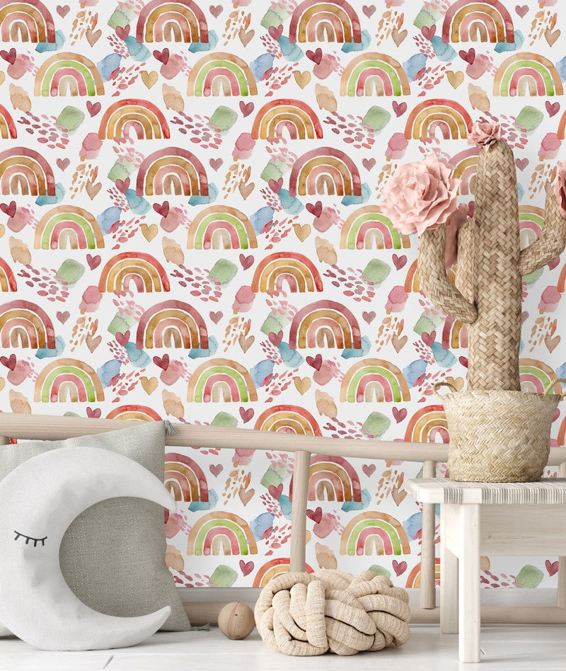 Watercolor Rainbows Wallpaper