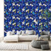 Elegant Blue Floral Wallpaper Sophisticated