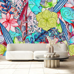 Brightly Floral Pattern Wallpaper