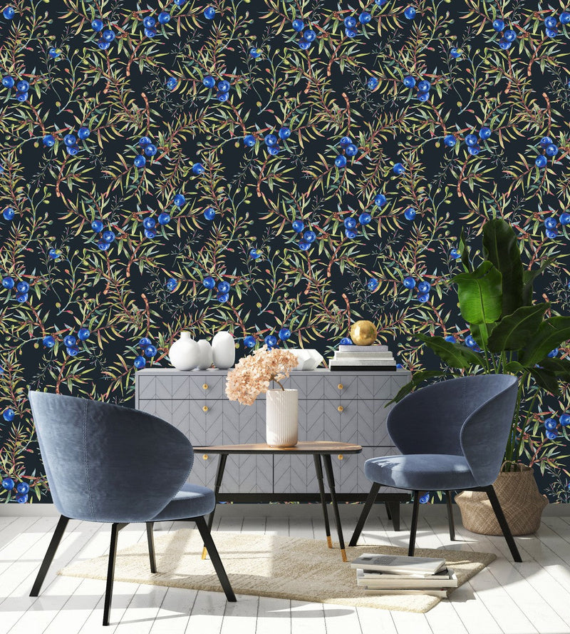 Blueberry Pattern Wallpaper