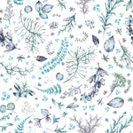 Modish Blue Leaves Wallpaper Tasteful High-Quality