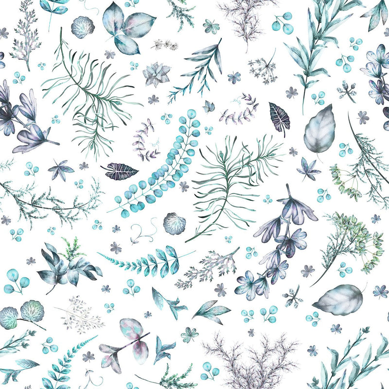Modish Blue Leaves Wallpaper Tasteful High-Quality