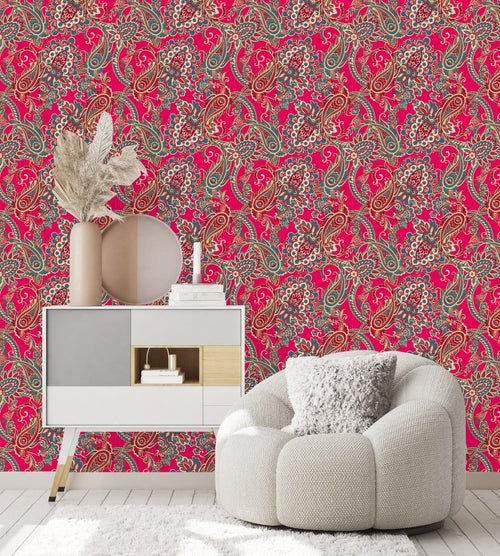Brightly Ethnic Pattern Wallpaper