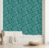 Light Green Wallpaper with Leaves