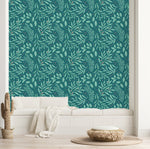 Light Green Wallpaper with Leaves