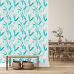 Light Blue Leaves Wallpaper