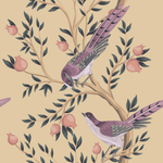 Birds on Vintage Wallpaper