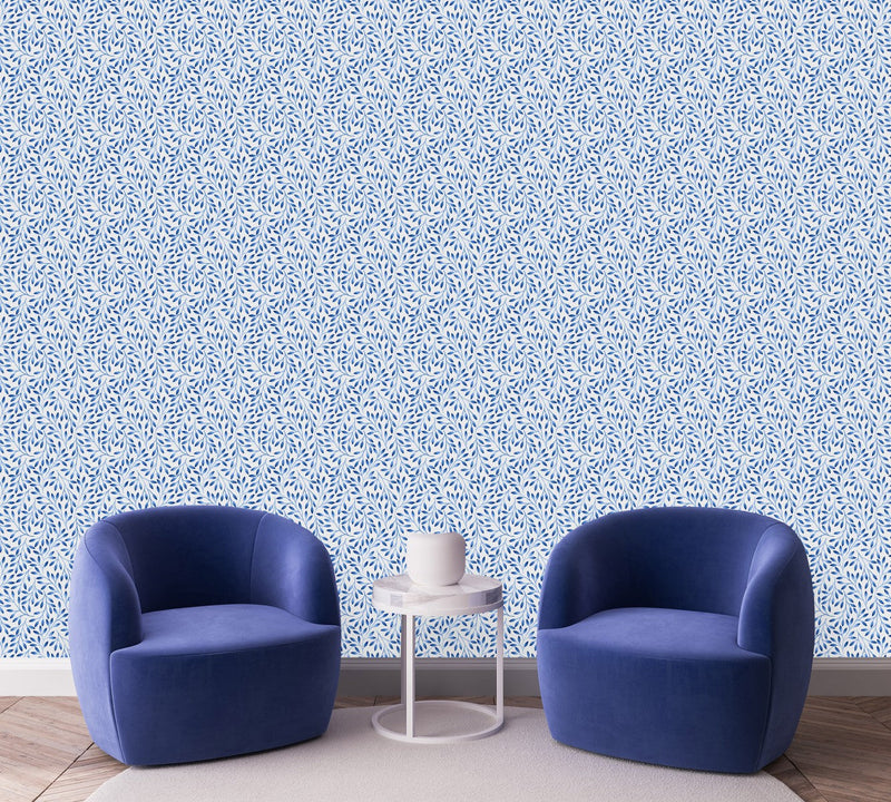 Little Blue Leaves Wallpaper