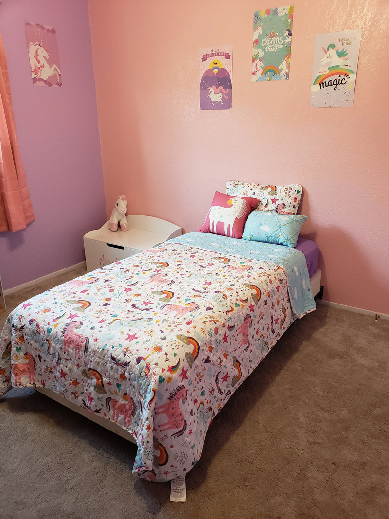 Unicorn Heart Quilt Set Lovecup