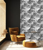 Contemporary Black and White Floral Wallpaper Vogue