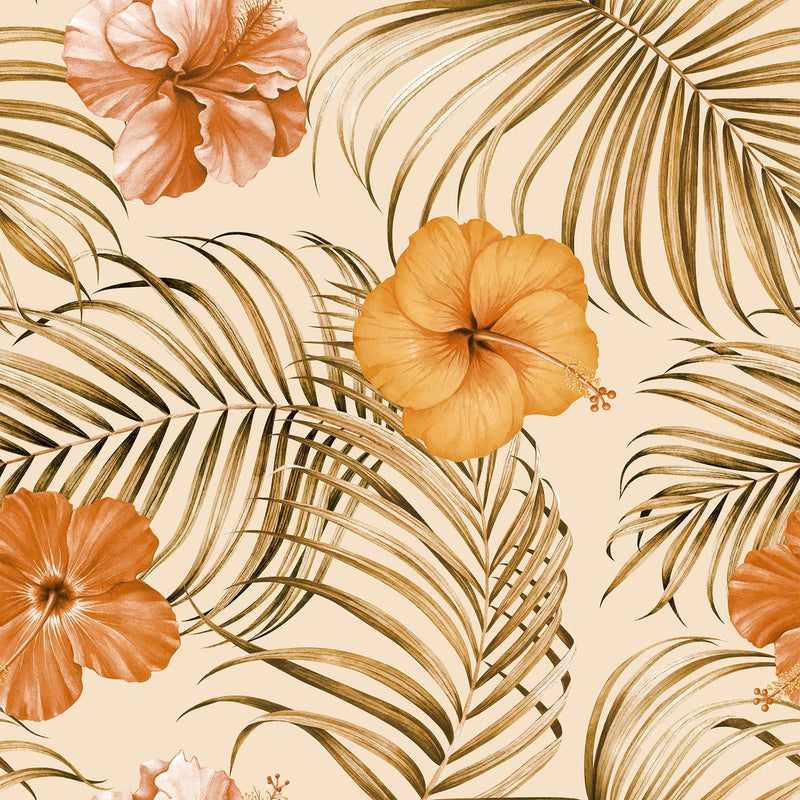 Modish Tropical Flowers Wallpaper