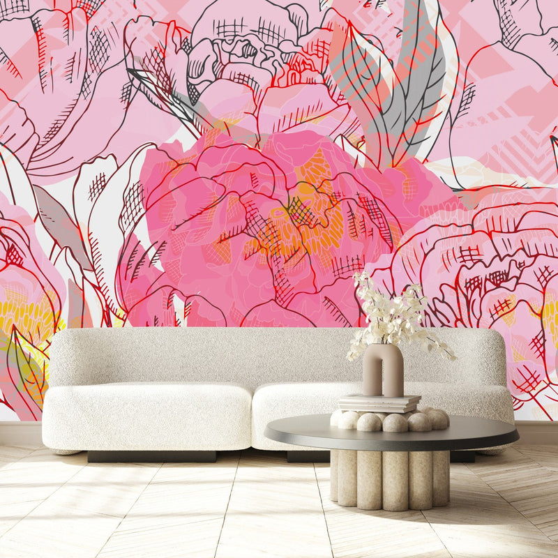 Pink Peonies Wallpaper