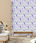 Lavender on White Background Wallpaper