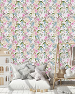 Fashionable Hares between Flowers Wallpaper High-Quality