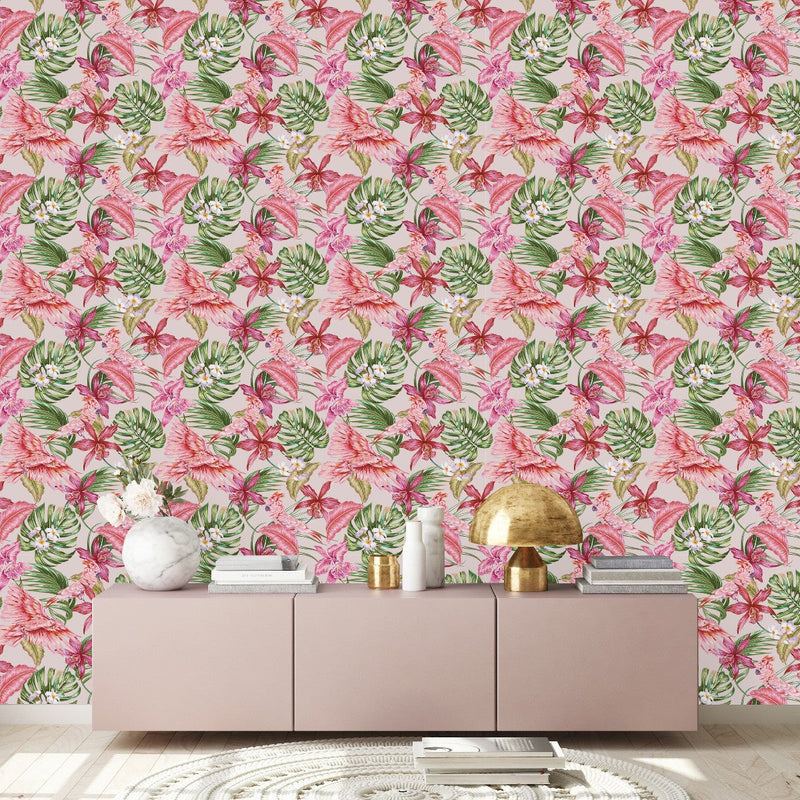 Pink Parrots Wallpaper