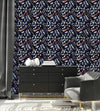 Elegant Leaves on Dark Wallpaper Tasteful