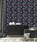 Elegant Leaves on Dark Wallpaper Tasteful