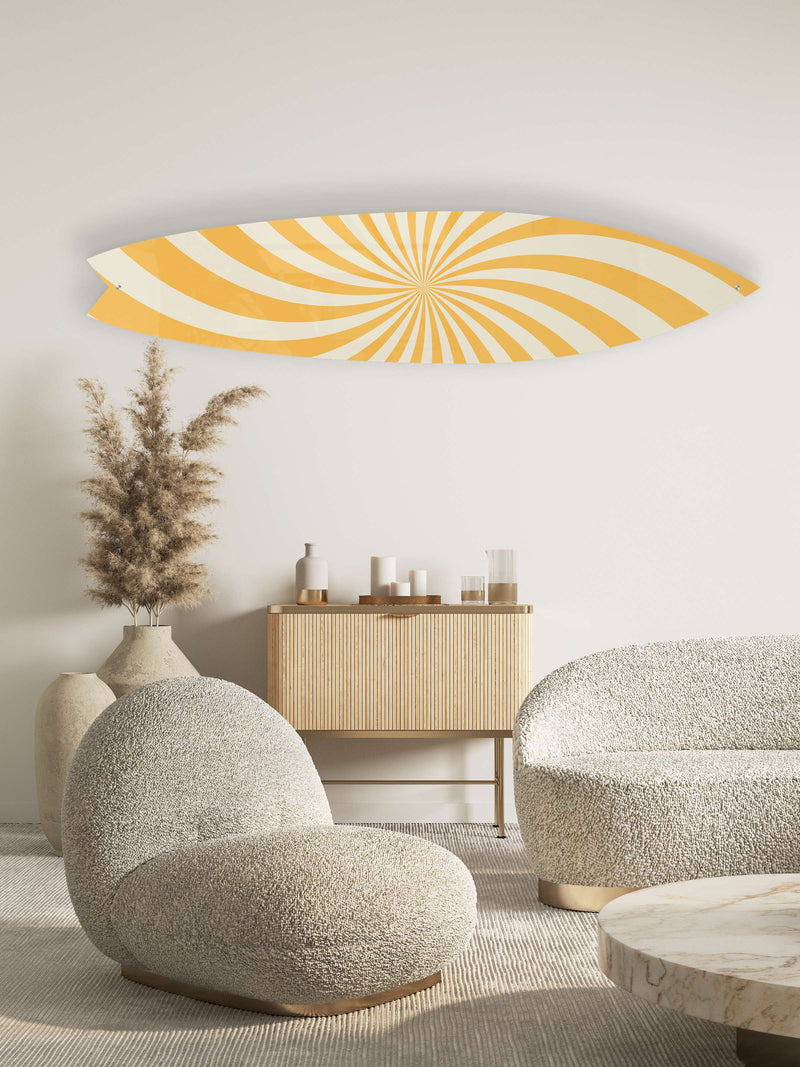 Swirl Minimalist Retro Acrylic Surfboard Wall Art