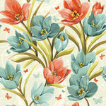 Blue and Red Tulips Wallpaper