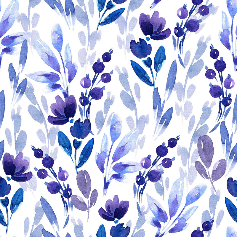 Purple Berries and Flowers Wallpaper