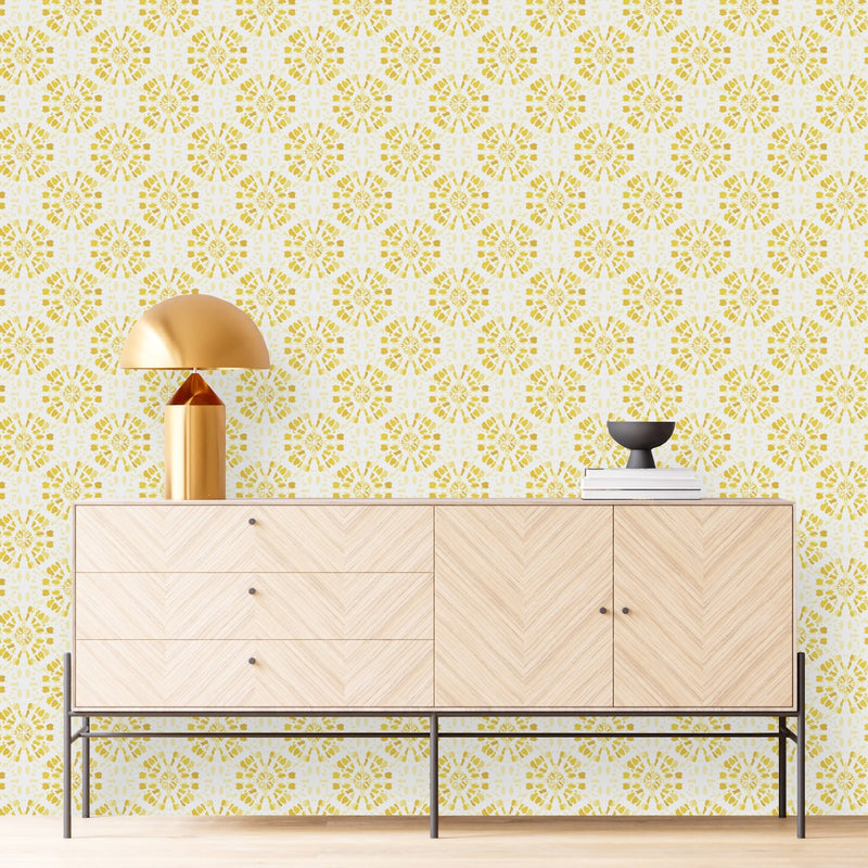 Brightly Yellow Pattern Wallpaper