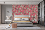 Pink Wallpaper with Leopard Pattern