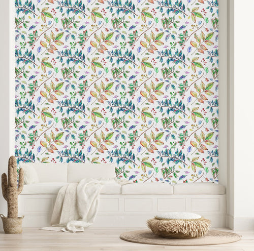 Voguish Multicolored Leaves Wallpaper Fashionable