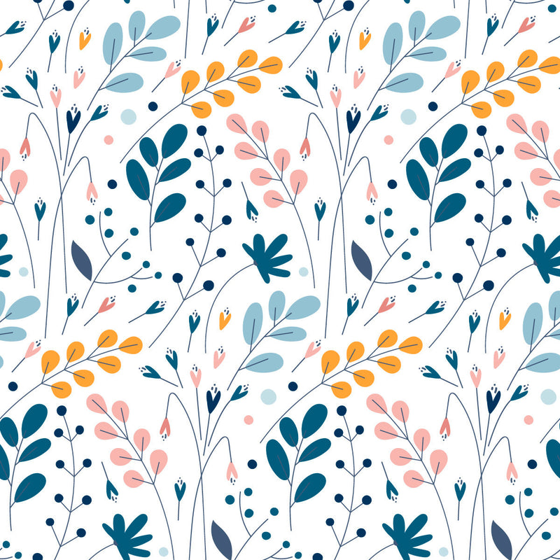 Elegant Blue Leaves Wallpaper Vogue
