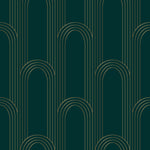 Dark Green and Gold Pattern Wallpaper