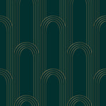 Dark Green and Gold Pattern Wallpaper