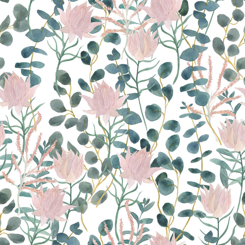 Stylish Pink Flowers Wallpaper Vogue