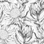 White Wallpaper with Black Contours
