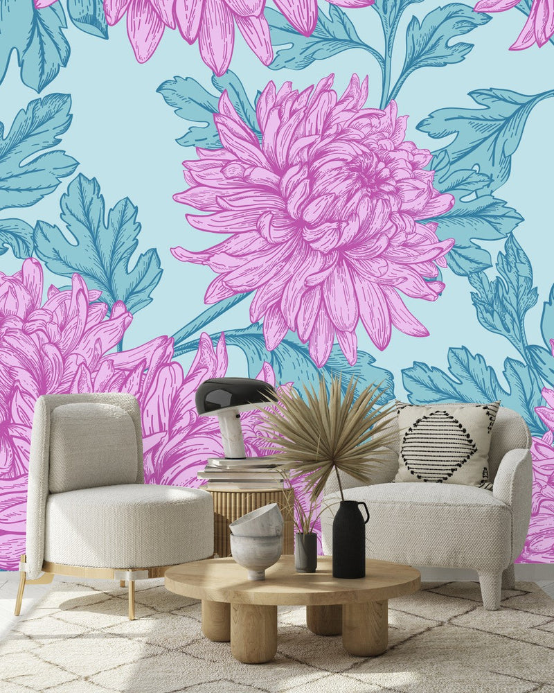 Pink Large Peonies Wallpaper