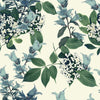 Green Leaves and Flowers Wallpaper