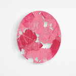 Pink Floral Pattern Printed Transparent Acrylic Circle