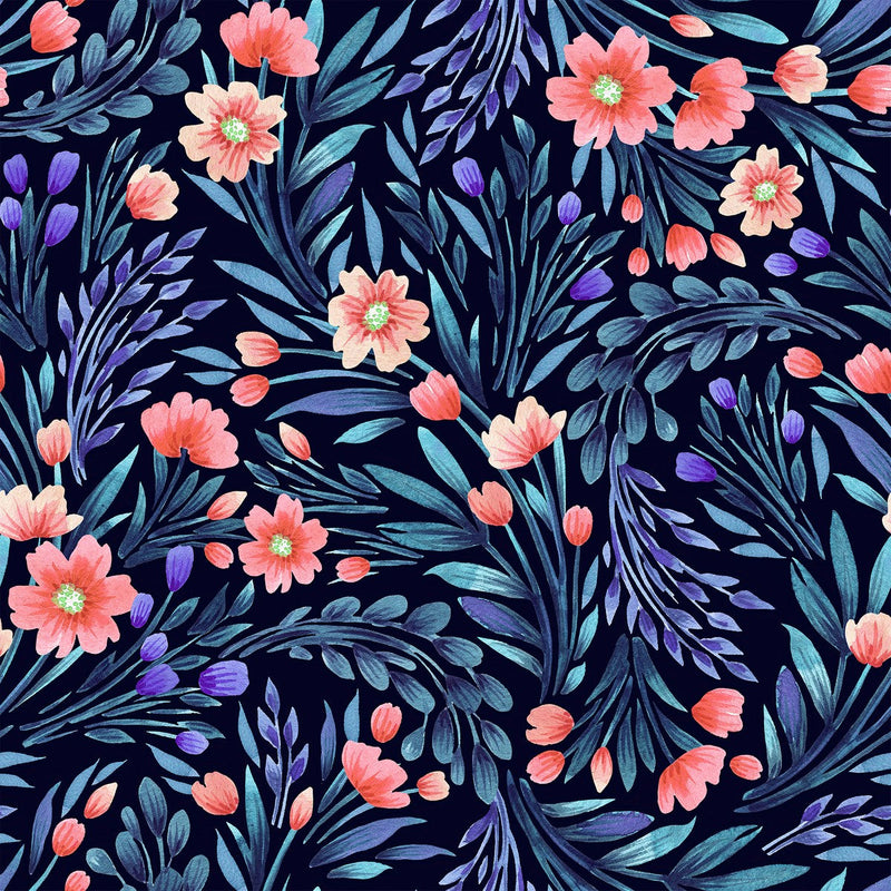 Pink Flowers with Dark Purple Leaves Wallpaper