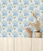 Elegant Blue Little Flowers Wallpaper Tasteful