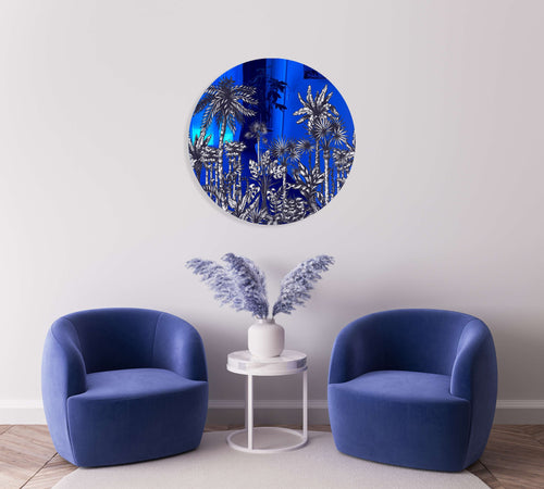 Palms Pattern Printed Mirror Acrylic Circles