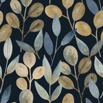 Contemporary Dark Wallpaper with Gold Leaves Fashionable