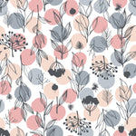 Herbs and Circles Pattern Wallpaper