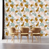 Beige Pattern with Leaves Contours Wallpaper