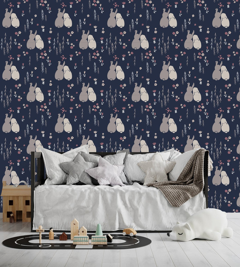 Dark Wallpaper with Hares