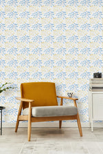 Yellow and Blue Leaves Wallpaper