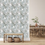 Elegant Contour of Leaves Wallpaper Chic