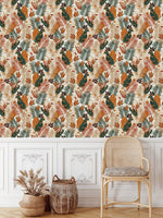 Orange and Green Leaves Wallpaper