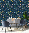 Attractive Dark Floral Wallpaper Tasteful