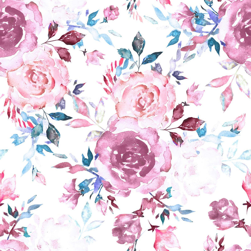 Fashionable Modern Pink Flowers Wallpaper