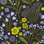 Contemporary Blue Flowers Wallpaper