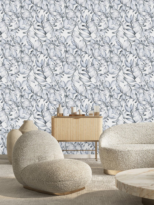 Modish Light Leaves Wallpaper Fashionable