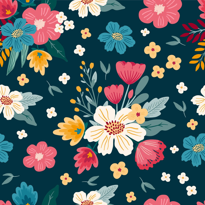 Contemporary Dark Floral Wallpaper Fashionable Select
